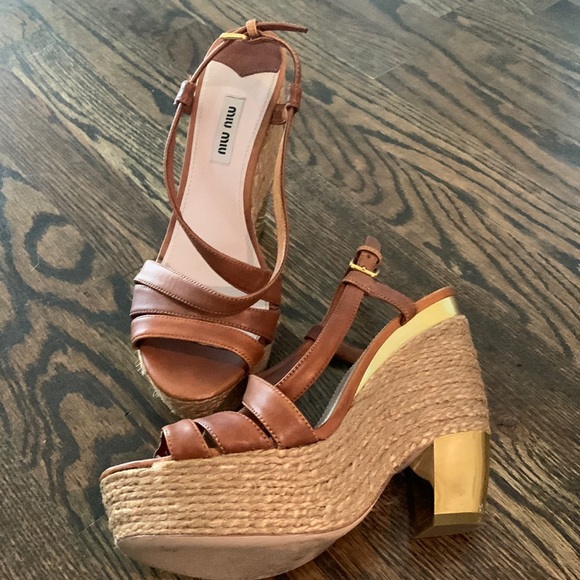 Miu Miu platform espadrille heel sandals - Picture 3 of 13